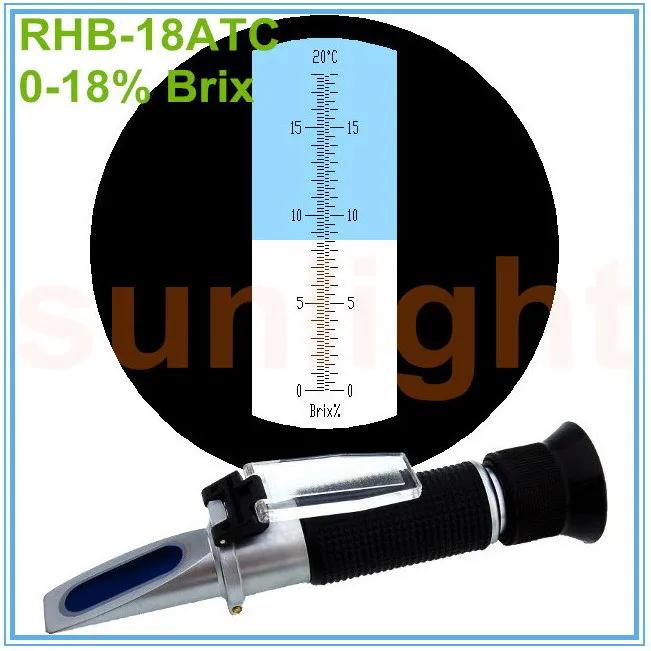 

RHB-18ATC 0-18% Brix Refractometer with Hard Carrying Case