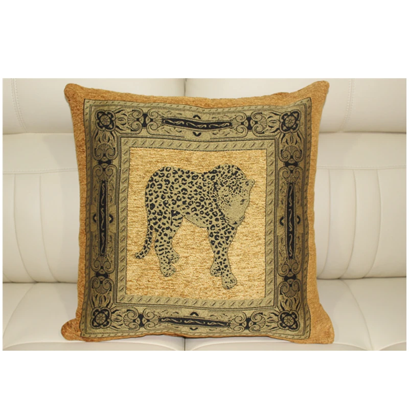 

High End Printed Cushion Cover Royal Europe Style Pillow 2019 Decorative Pattern Portrait Thicken Chenille Pillow Cover