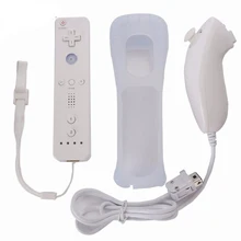 HobbyLane 2 In 1 Wireless Remote Nunchuk Controller Gamepad Für Wii Spielkonsole Mit Handgelenk Strap Silikon Fall
