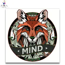 DIY картина маслом по номерам с наборами животных лиса логотип Рисование картины по номерам на холсте для hoom Комнаты Настенный декор с рамкой