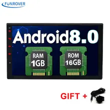 FUNROVER 2 Din 7 Inch In dash Universal Car dvd Radio player android 8.0 bluetooth gps navigation 1G+16G video wifi bt rds