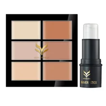 6 Colors Face Cream Contour Palette+Highlighter Powder Stick Shimmer Face Primer Brighten Concealer Makeup Facial Care Lady Gift