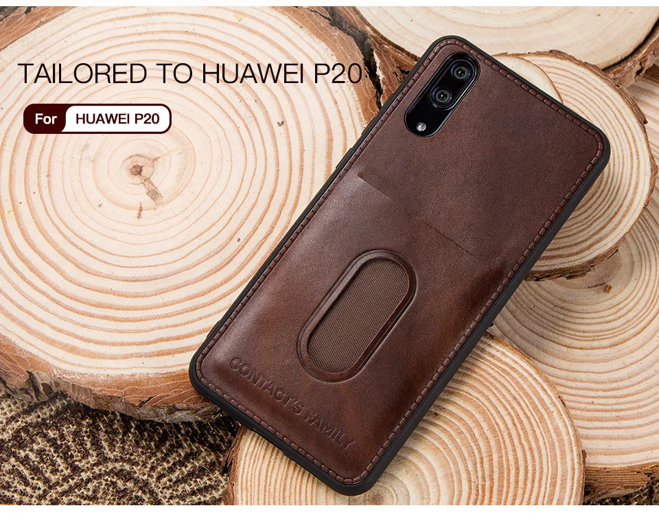 huawei waterproof phone case For Huawei P20 Case Cover Genuine Leather Back Cover Silicone Edge Protect Case Coque For Huawei P20 With Pocket Free Engraving huawei phone cover