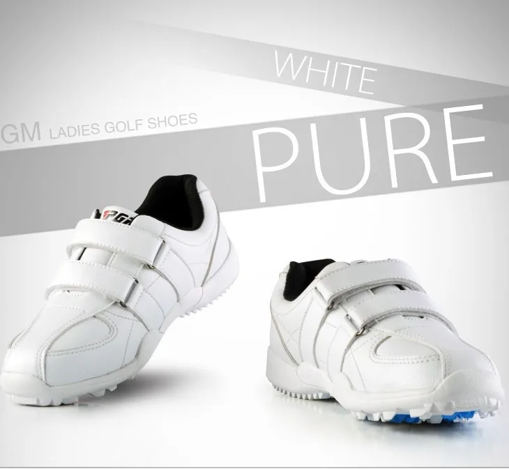 PGM взрослых женщин Дети кроссовки для гольфа женщин Открытый Спорт водонепроницаемый дышащий Легкий Гольф обувь 2 цвета - Цвет: Белый