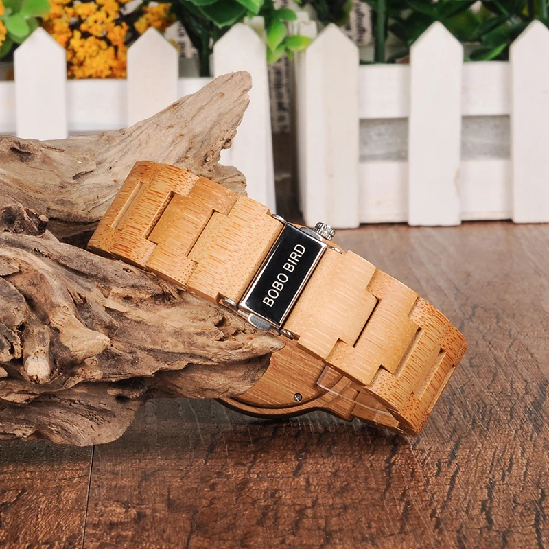 BOBO BIRD WP23 Simple Quartz Watches All Original Bamboo Wristwatch With Date Display for Men Women