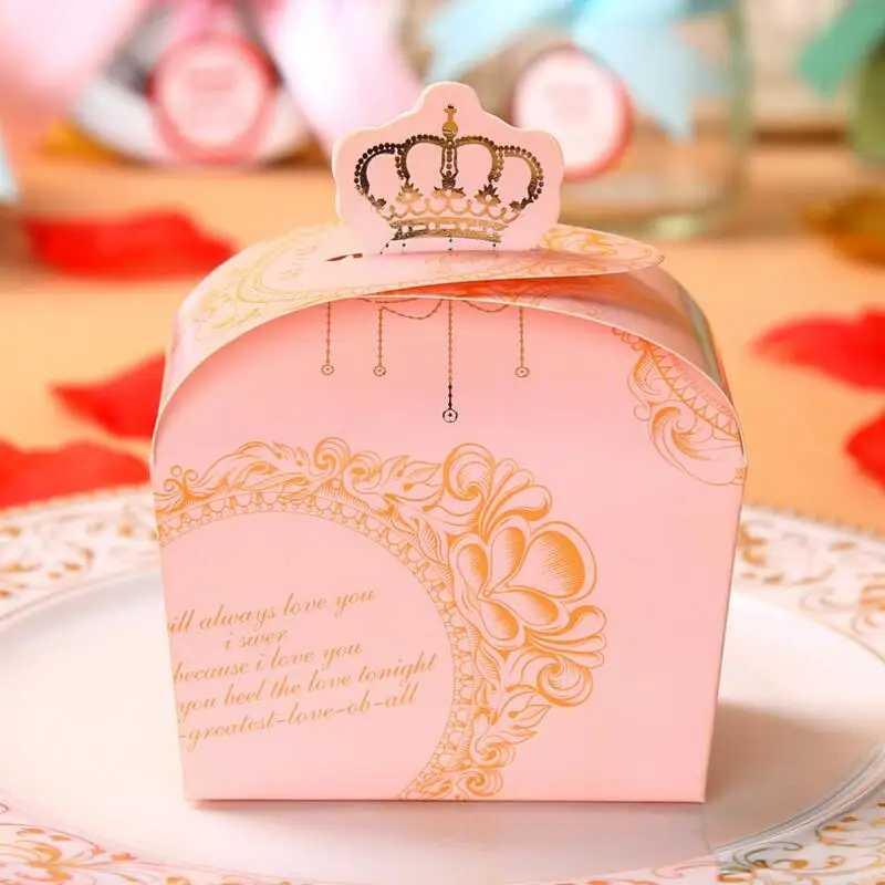 

30pcs/pack Crown Shape Candy Box for Wedding Party Decoration Vintage Kraft Wedding Favors and Gifts Box Event & Party Supplies