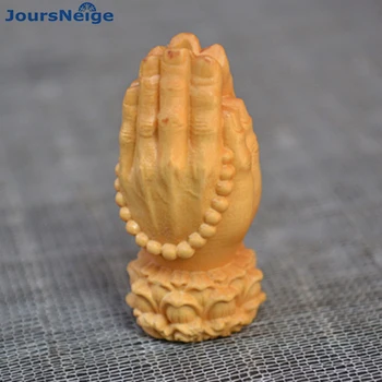 

Wholesale Boxwood Wood Pendants Carved Buddha hand Guanyin Blessing bag Pendant Lucky for Women Men Free Rope DIY Necklace