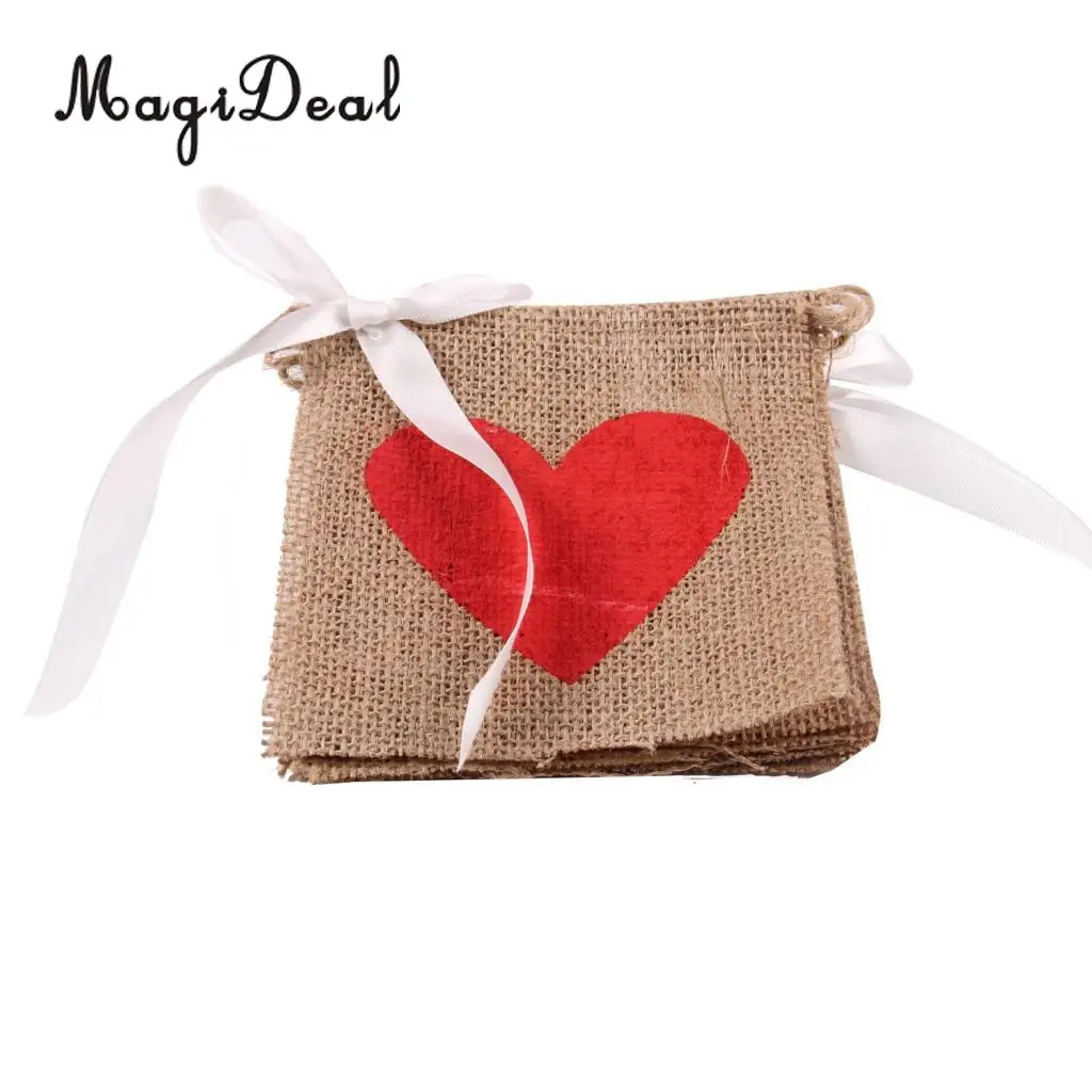 MagiDeal винтажные джутовые льняные баннеры с надписью Love Mom Burlap гирлянда для дня