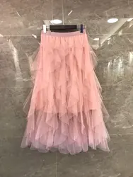2019 чистая Новая модная женская одежда Джокер Цвет газовая юбка 302