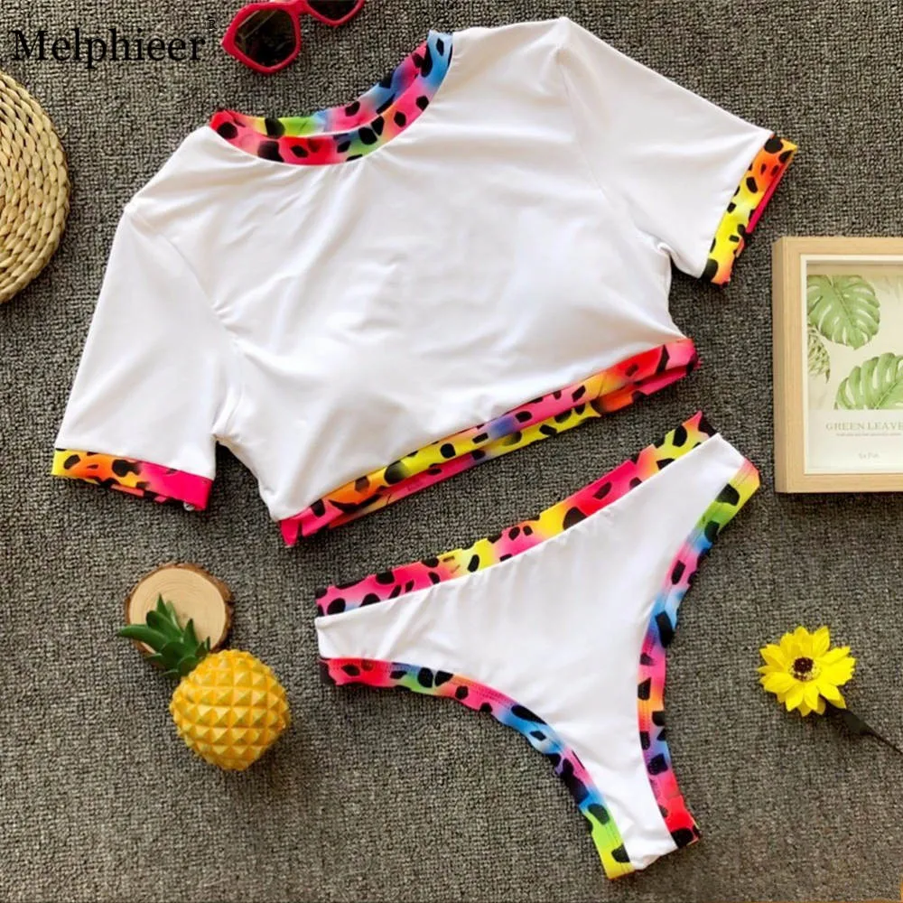 Hot 2018 Colorful Borders Sexy Swimwear Women Sport Push Up Brazilian