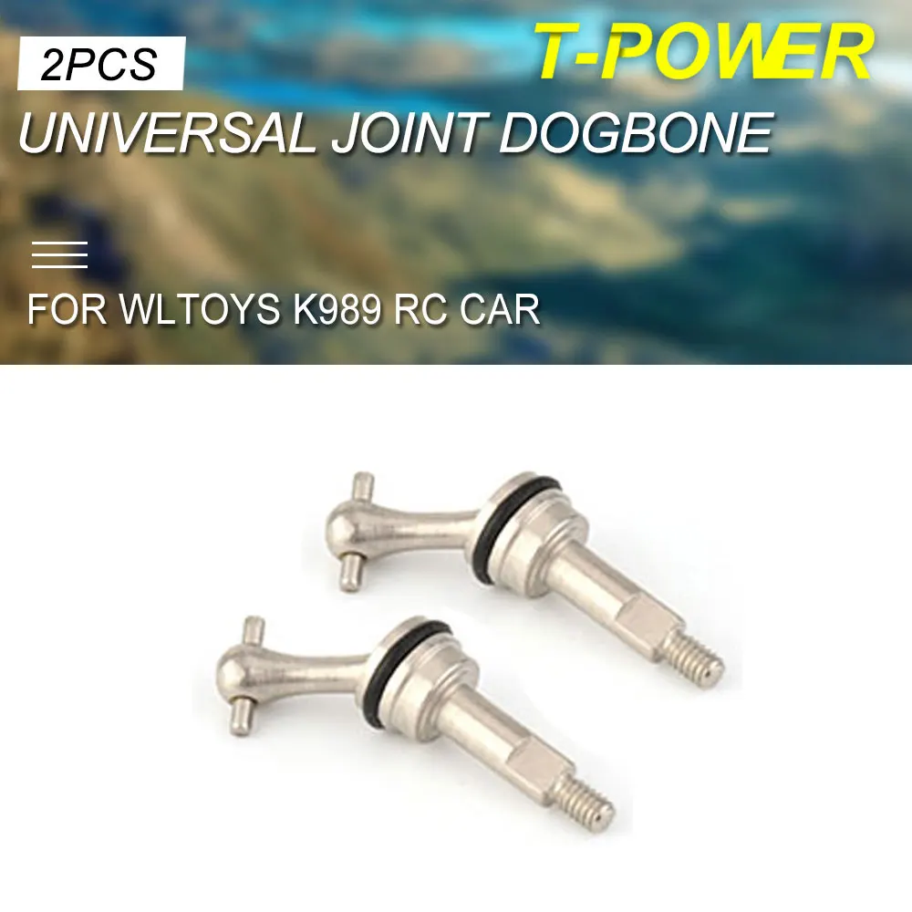 

2PCS T-power Metal Steel Plus Aluminum Alloy Universal Joint Dog Bone Dogbone for Wltoys K989 RC Car Accessories Spare Parts