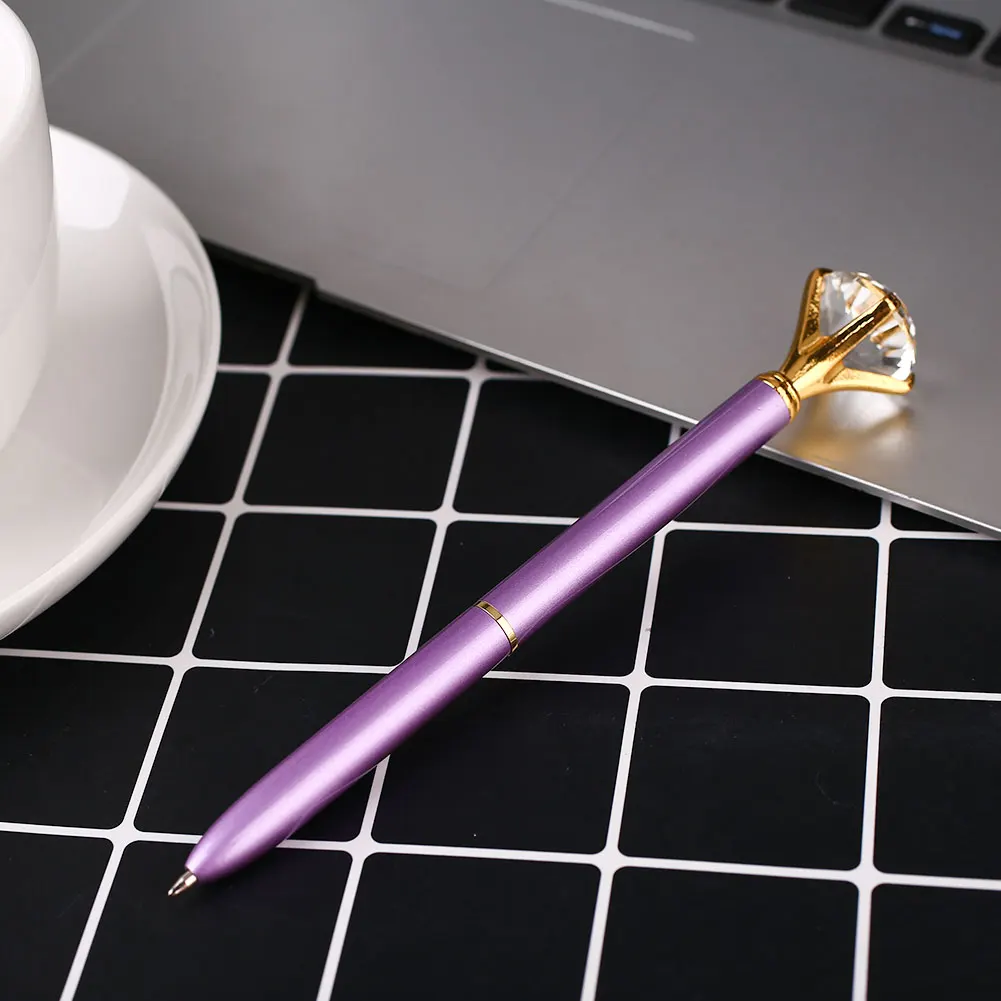 charm purple Хрустальная шариковая ручка со стразами, креативная школьная канцелярская металлическая оболочка - Цвет: charm purple