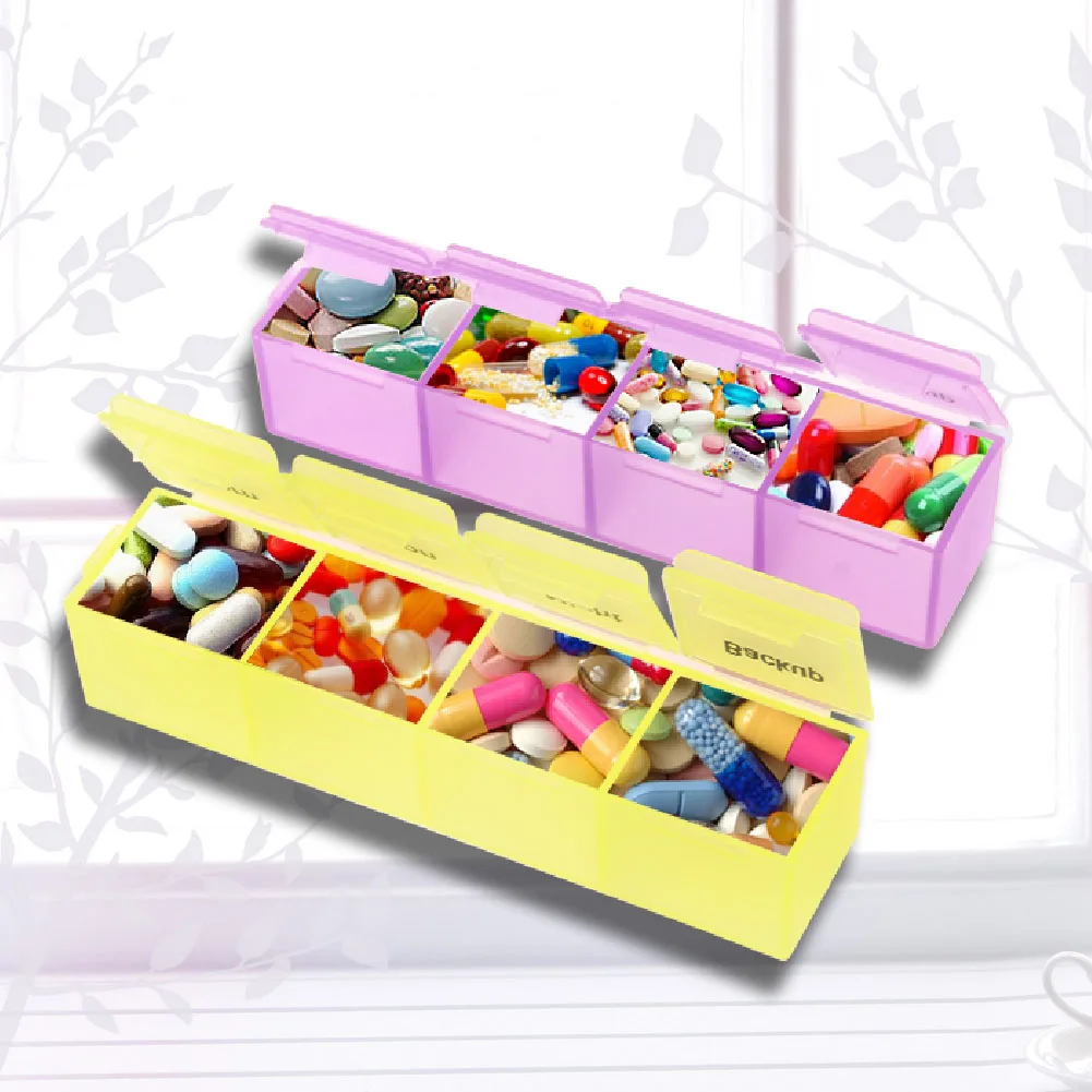 

Tablet Pill Medicine Box Holder Storage Organizer Container Case Colorful 28Slots Pill Box 180x115x23mm