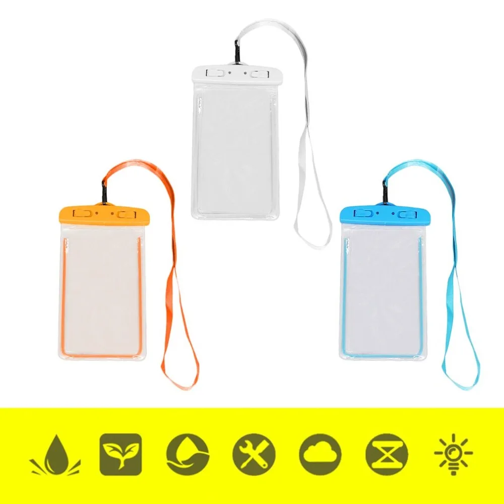 Наружный водонепроницаемый для телефона сумка, светящийся Универсальный мобильный телефон чехол для телефона, с шейным ремешком, для плавания серфинга рыболовные лодки
