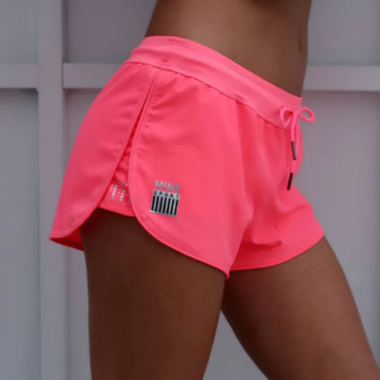 Женские шорты для фитнеса с защитой от воздействия, женская одежда для бега, йоги, тренировки, спортивные шорты, спортивная одежда для женщин, для спортзала - Цвет: Pink