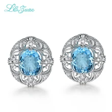 I& Zuan романтические небесно-голубые серьги-гвоздики для женщин из стерлингового серебра 925 пробы 5.67ct Топаз Овальные каменные серьги украшения для помолвки подарок