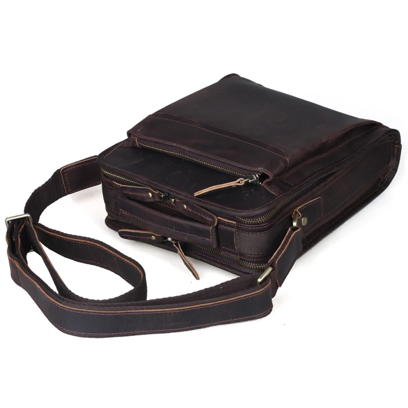 Tiding Top Vertical Real Leather Messenger Bags Mens Casual Tote Tiding Top Vertical Real Leather Messenger Bags Mens Casual Tote Organizer Bag Crazy Horse Crossbody Vintage Brown In From