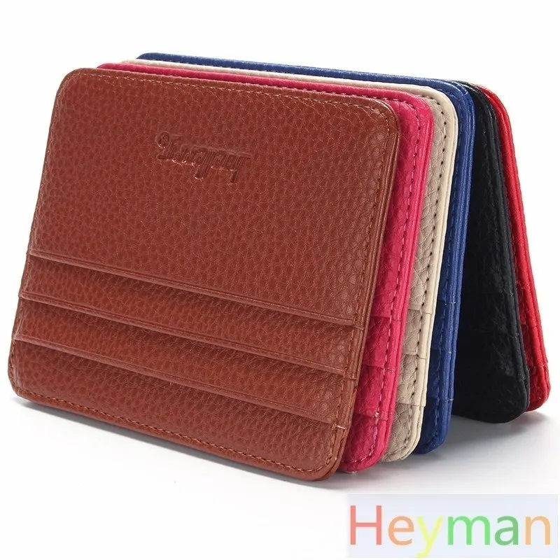 

Adisputent Credit Holder Card Vintage Retro Texture Mini ID Holders Business Leather Slim Bank Case Purse Wallet 2018 New