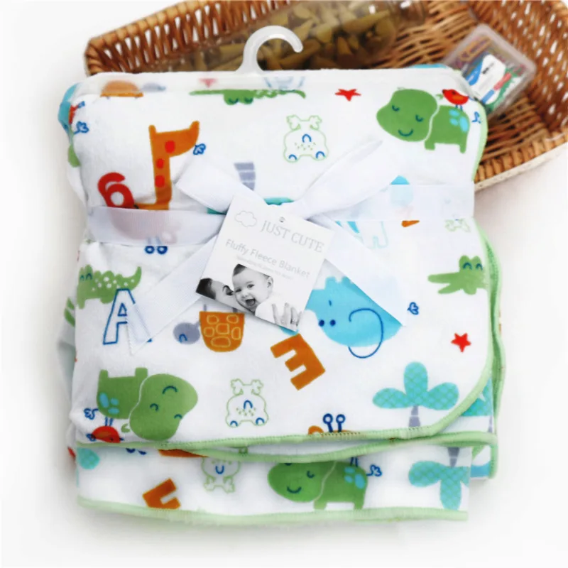 

JUST CUTE Brand Baby Blanket Thicken Double Layer Coral Fleece Infant Swaddle Envelope Stroller Wrap Newborn Baby Bedding