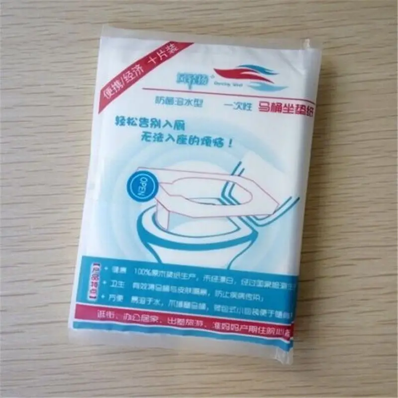 

1PACK 10Pcs/lot Travel disposable toilet seat cover mat 100% waterproof toilet paper pad