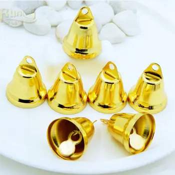 

10Pcs / set Copper Gold plated bells DIY handmade jewelry accessories home party wedding decoration Christmas tree ornaments