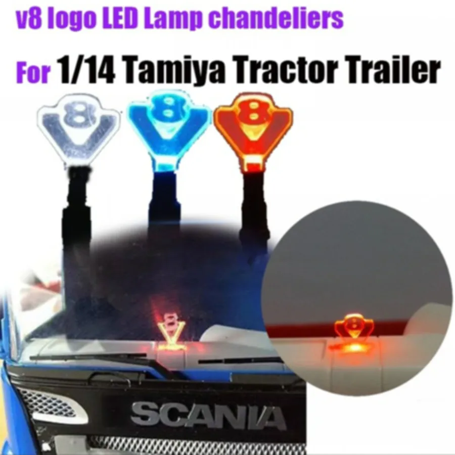 Декоративные светодиодные люстры с логотипом V8 для tamiya масштаба 1/14th rc scania 56352 620 MAN