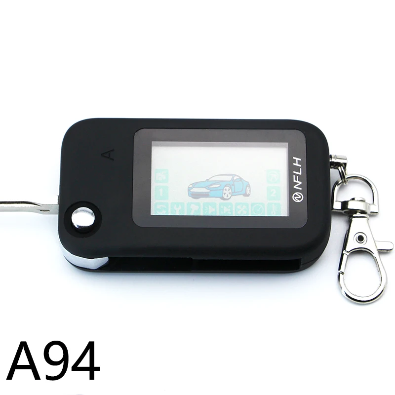 

A94 Two way LCD Remote Controller Key Fob Chain Keychain for Starline A94 Uncut Blade Fob Two Way Car Alarm System