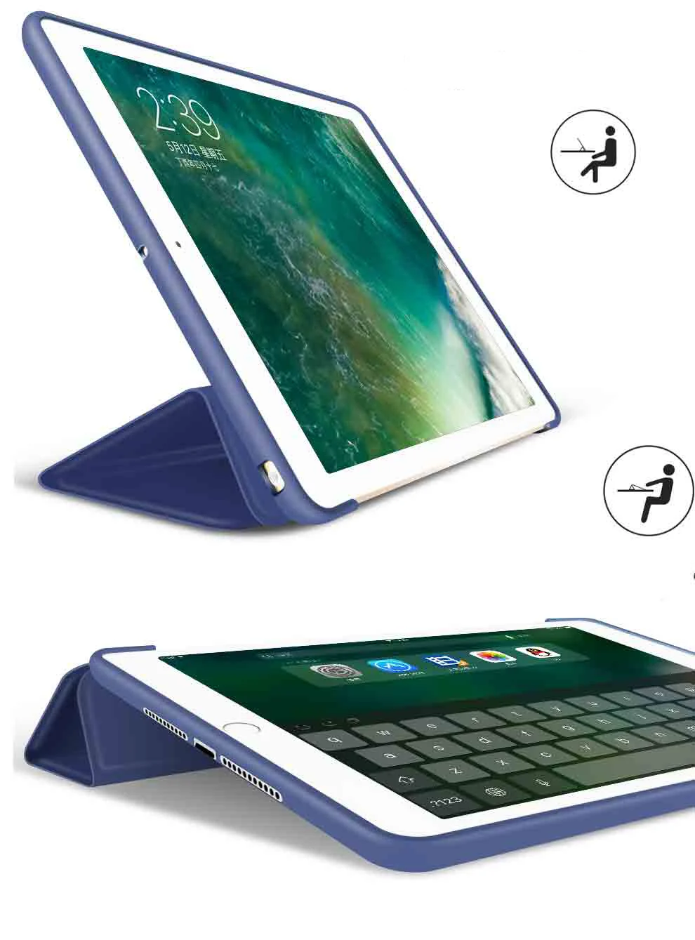 Умный чехол для iPad Mini 4 футляр из искусственной кожи и ТПУ силикона мягкая задняя