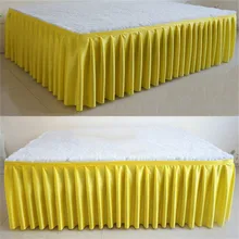 Ледяной шелк шифон белый цвет свадебный стол юбка Вечерние Банкетный сценический стол юбка скатерть декоративная