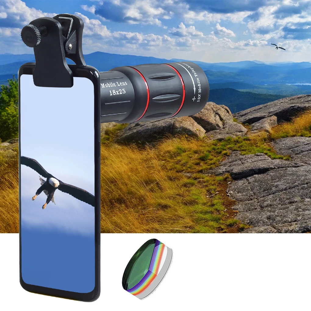 

Universal 18X Telescope Zoom Mobile Phone Lens for iPhone for Samsung Smartphones Clip Camera Lens with Tripod