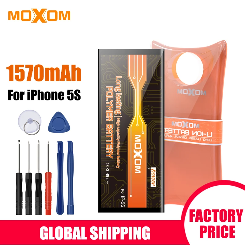 Оригинальная Аккумуляторная Батарея MOXOM для iPhone 5s 5 аккумулятор 1560 мАч мобильный