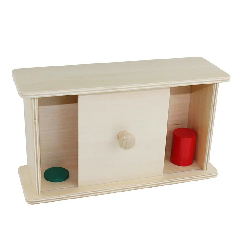  Montessori Baby Educational Teaching Aids Infant Toddler Wooden Box With Sliding Lid Size 30*16.5*1