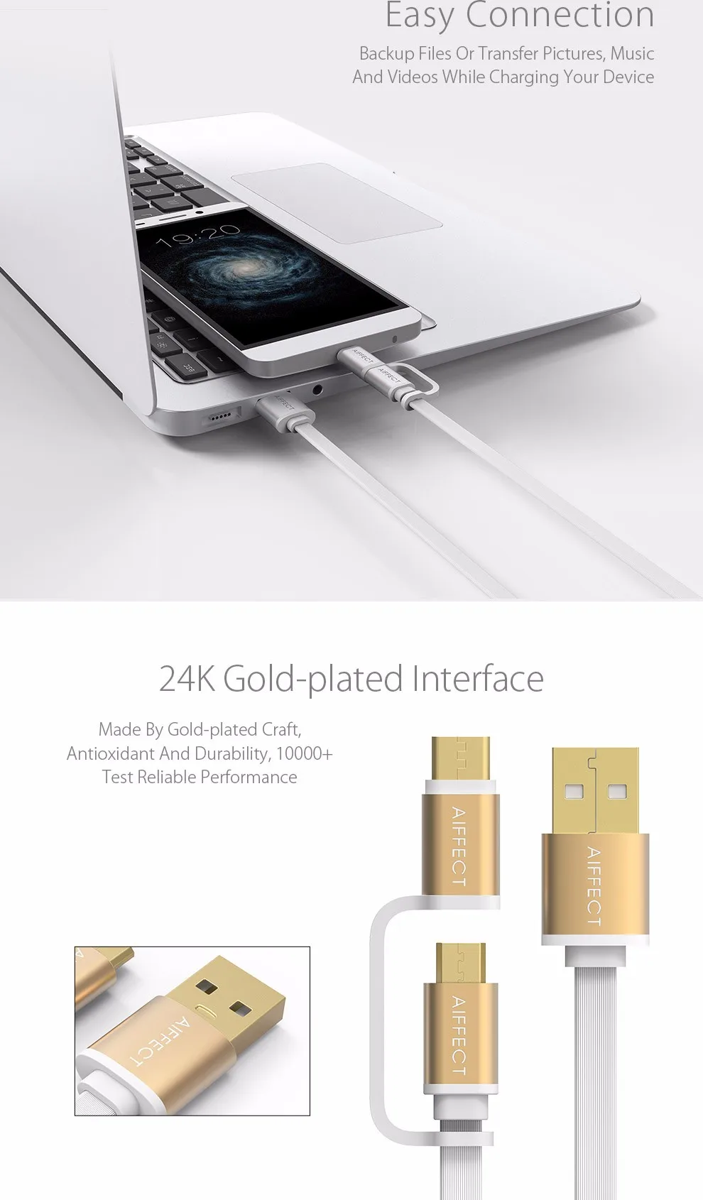 AIFFECT Уникальный 2 в 1 Тип usb C кабель/Тип-c Micro USB устройство чтения карт 3 предмета в комплекте для Galaxy S7 Примечание 7 HTC Meizu Android 1 M Быстрая Зарядка универсальная