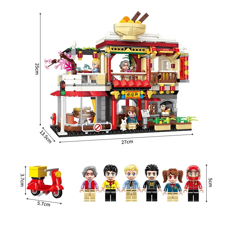Обучающий строительный Блоки, совместимые с красочным городе Золотой китайской кухни 6 фигурок 796 Обучающие игрушки Кирпичи