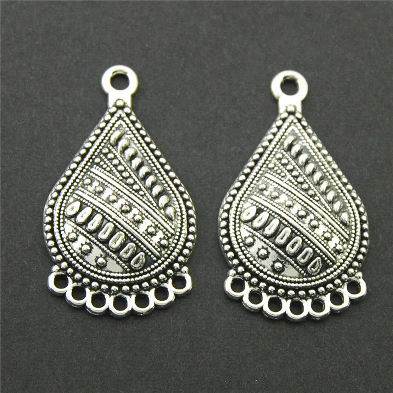 Charm Silver Round Flower Pendant Craft Connector Chandelier Earring Finding DIY