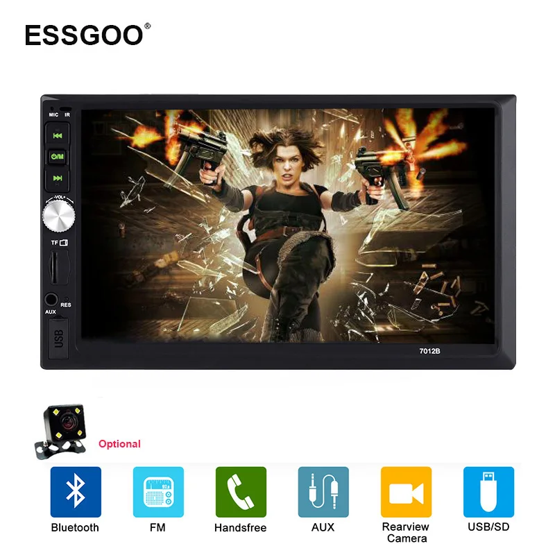 

Essgoo 7" 2 Din Car Radio Multimedia MP5 Player 7012B USB FM Autoradio Bluetooth Rear View Camera Mirror Link Auto Audio Stereo