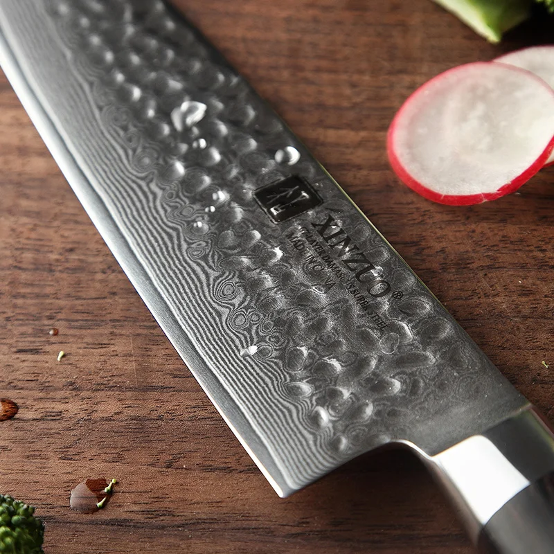 XINZUO 7" inch Santoku Knife VG10 Damascus Japanese Steel Kitchen Knives Lasting Sharp Blade Chef Cook Knives Pakkawood Handle