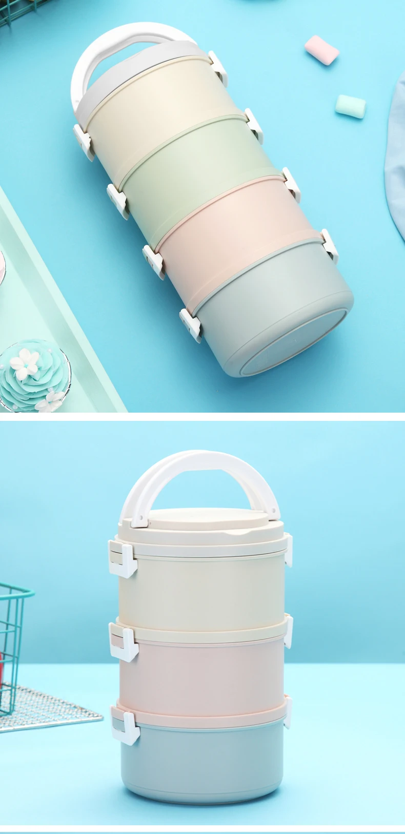 LANSKYWARE Микроволновая печь Пластиковая коробка для завтрака для детей и взрослых Портативная коробка для завтрака в японском стиле