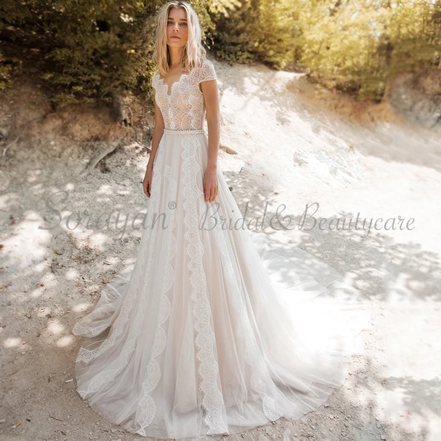 bohemian casual wedding dress