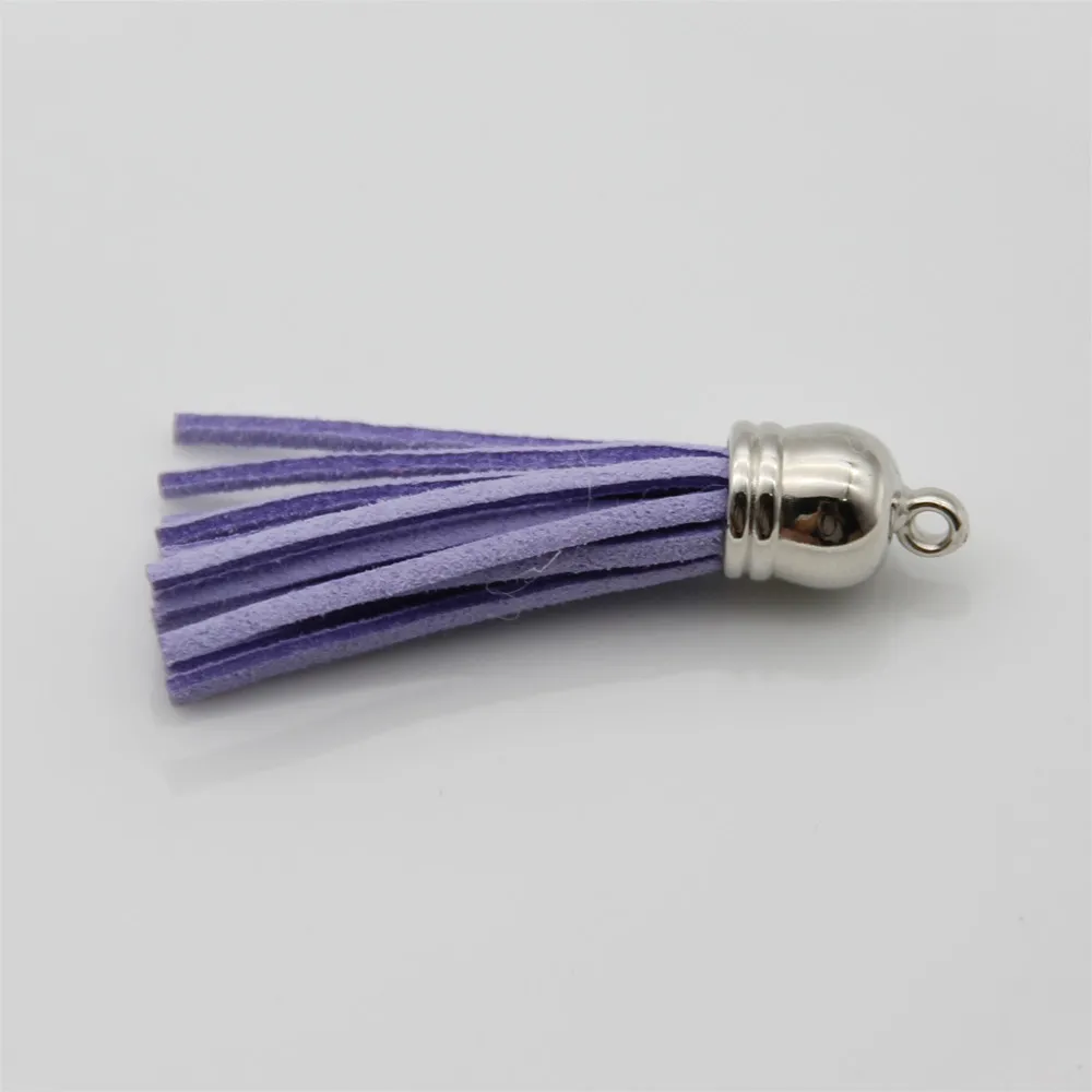 Light Purple 10 шт. 55 мм CCB винтажный искусственная кожа кисточки ювелирные изделия делая результаты серьги аксессуары цепочки для ключей сотовый телефон ремни кулон - Цвет: Light Purple