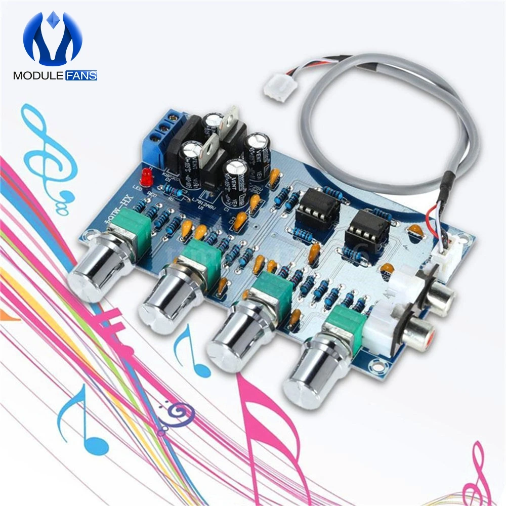 Module Préampli Audio TICFOX NE5532 - Contrôle Graves/Aigus Pour Système HIFI