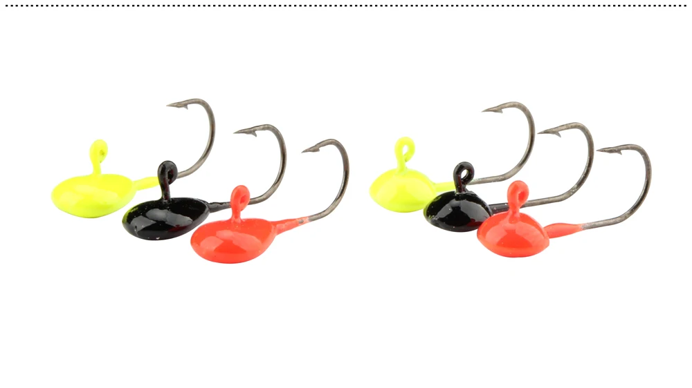 Spinpoler 12PcsLot Winter Ice Fishing Lure Mini Metal Lead Head Hook Bait Jigging Lure Hooks High Quality For Fishing Tackle  (2)