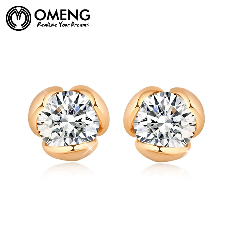 OMENG Новые Vintage Циркон 3 Цвета Серьги Стержня Для Свадьбы OEH121|stud earrings|earrings forearring for