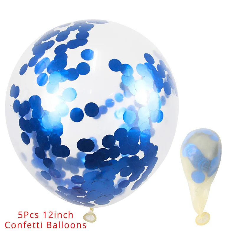 WEIGAO First Birthday Photo Clips Banner Garlands One Year Old Blue 1 Number Balloons Baby Shower Boy Birthday Decor Supplies - Цвет: 5pcs confetti