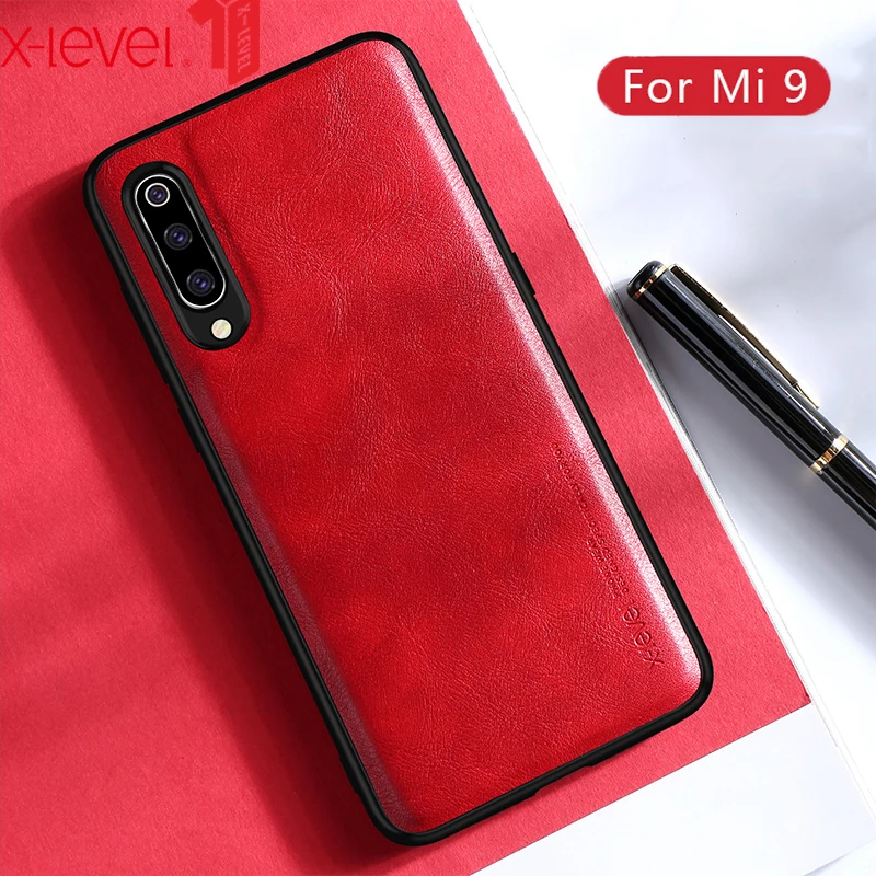 

X-Level Leather Case For Xiaomi Mi 9 Soft Silicone Edge Full Protection Back Phone Cover For Xiaomi Mi9 Mi 9 Cases