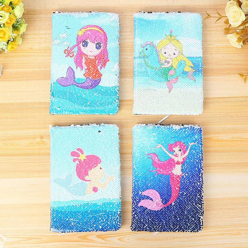 

1 Pcs Novelty Hot Sale Mermaid Sequins Diary Notebook Paper Glitter Notepad School Office Writing Stationery DIY Stationery