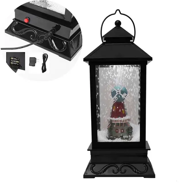 New Year Led Christmas Lights Snow Globe Music Box Merry Christmas