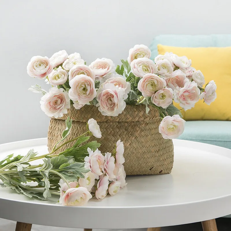 2021 Красивые Искусственные английские розы Ranunculus лютикус цветы из шелка шелковые