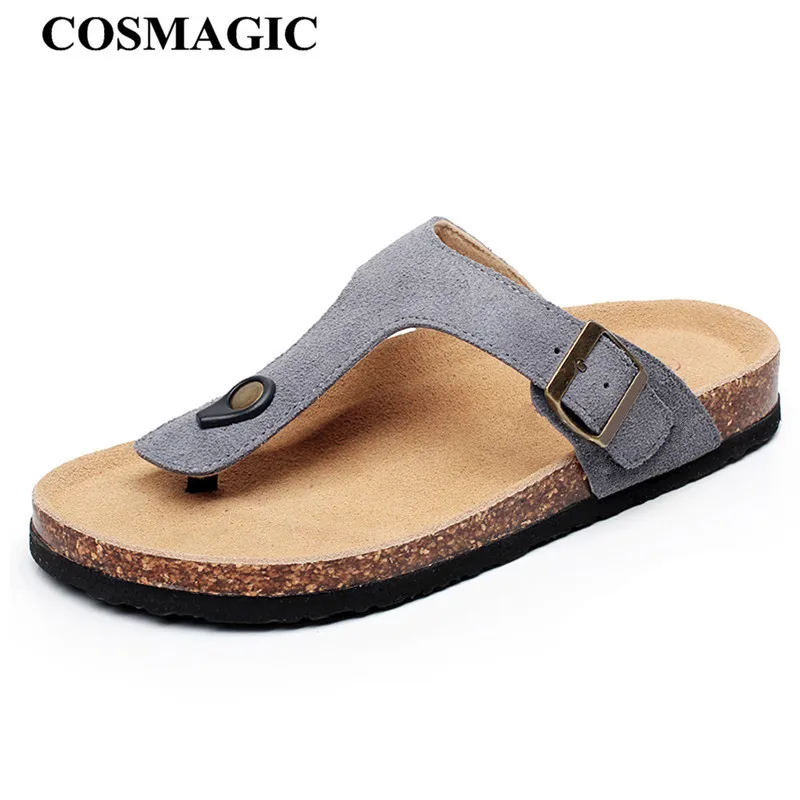 Женские шлепанцы COSMAGIC черные из нубука на нескользящей подошве лето