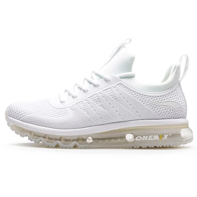 ONEMIX кроссовки для бега с воздушной подушкой 97 для мужчин, спортивная обувь, дышащий светильник Crosser для фитнеса, уличные беговые кроссовки Max 12,5 - Цвет: White